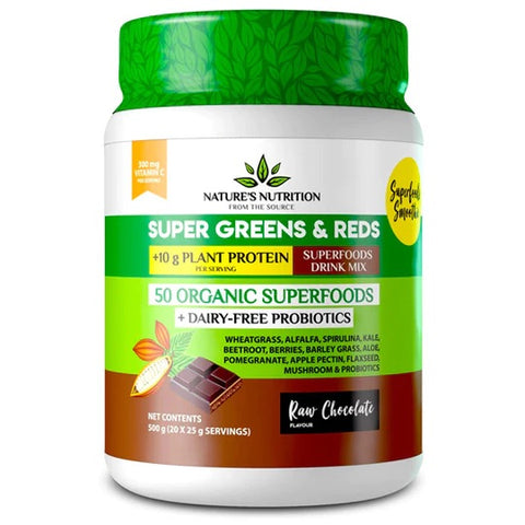Nature's Nutrition Super Greens & Reds - Raw Chocolate Flavour